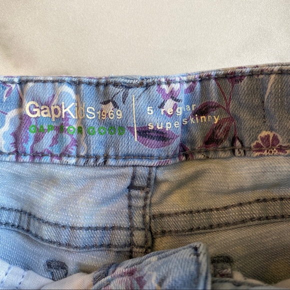 Gap Kids Girl’s Floral Super Skinny Jeans - Picture 7 of 8